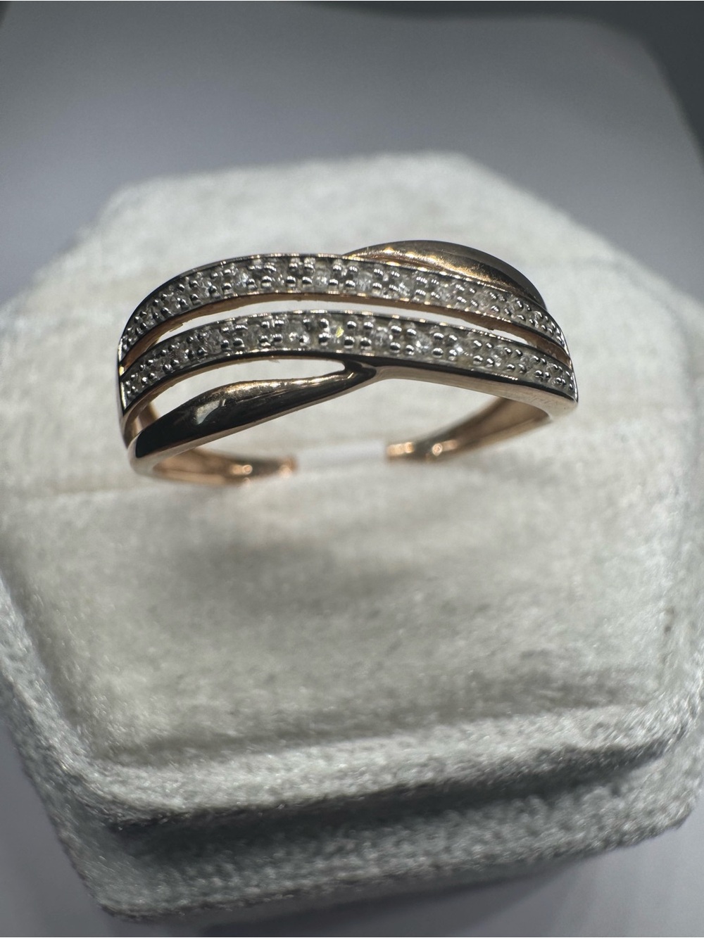 14K 585 Solid Rose Gold Diamond Ring Size 6 – Fine Jewelry Gift